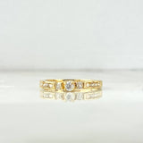 Anillo Solitario Churumbela Cuadrado 2.45gr / T6 3/4 / Circones Blancos Oro Amarillo