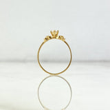 Anillo Solitario Dos Flores 1.25gr / T5 1/2 / Circones Blancos Oro Amarillo