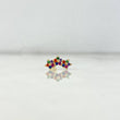 Piercing Arete Curvo 0.7gr / 0.7cm / Flores Circones Colores Oro Amarillo (Joya) *