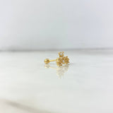 Piercing Arete Curvo 1.05gr / 0.9cm / Trio Floral Circones Blancos Oro Amarillo (Joya) *