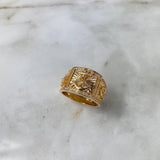 Anillo Ancla 8.85gr / T9 1/4 / Circones Blancos Oro Amarillo