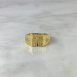 Anillo Cruz en Trinidad 6.9gr / T9 3/4 / Circones Blancos Oro Amarillo