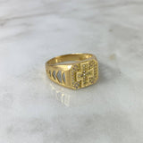 Anillo Cruz 6.3gr / T11 1/4 / Circones Blancos Oro Amarillo