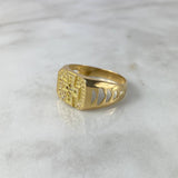 Anillo Cruz 6.3gr / T11 1/4 / Circones Blancos Oro Amarillo