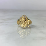 Anillo Cristo 7.7gr / T8 3/4 / Circones Blancos Oro Amarillo