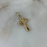 Dije Cristo Cruz 0.7gr / 2.6cm Troquelado Oro Amarillo