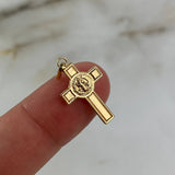 Dije Cristo Cruz 0.7gr / 2.6cm Troquelado Oro Amarillo