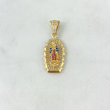 Dije Virgen Guadalupe 2.9gr / 3cm / Silueta Lisa Circones Azules Fucsias Oro Amarillo *