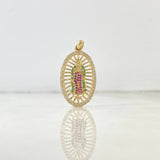 Dije Virgen Guadalupe 3.55gr / 3.5cm / Ovalado Circones Blancos Fucsias Verdes Oro Amarillo