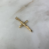 Dije Cristo Cruz 1.1gr / 3.4cm Troquelado Oro Amarillo