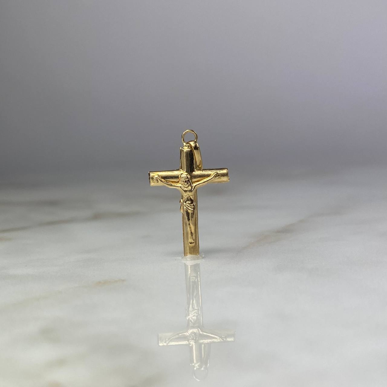 Dije Cristo Cruz 0.95gr / 2.9cm Troquelado Oro Amarillo