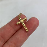 Dije Cristo Cruz 0.95gr / 2.9cm Troquelado Oro Amarillo