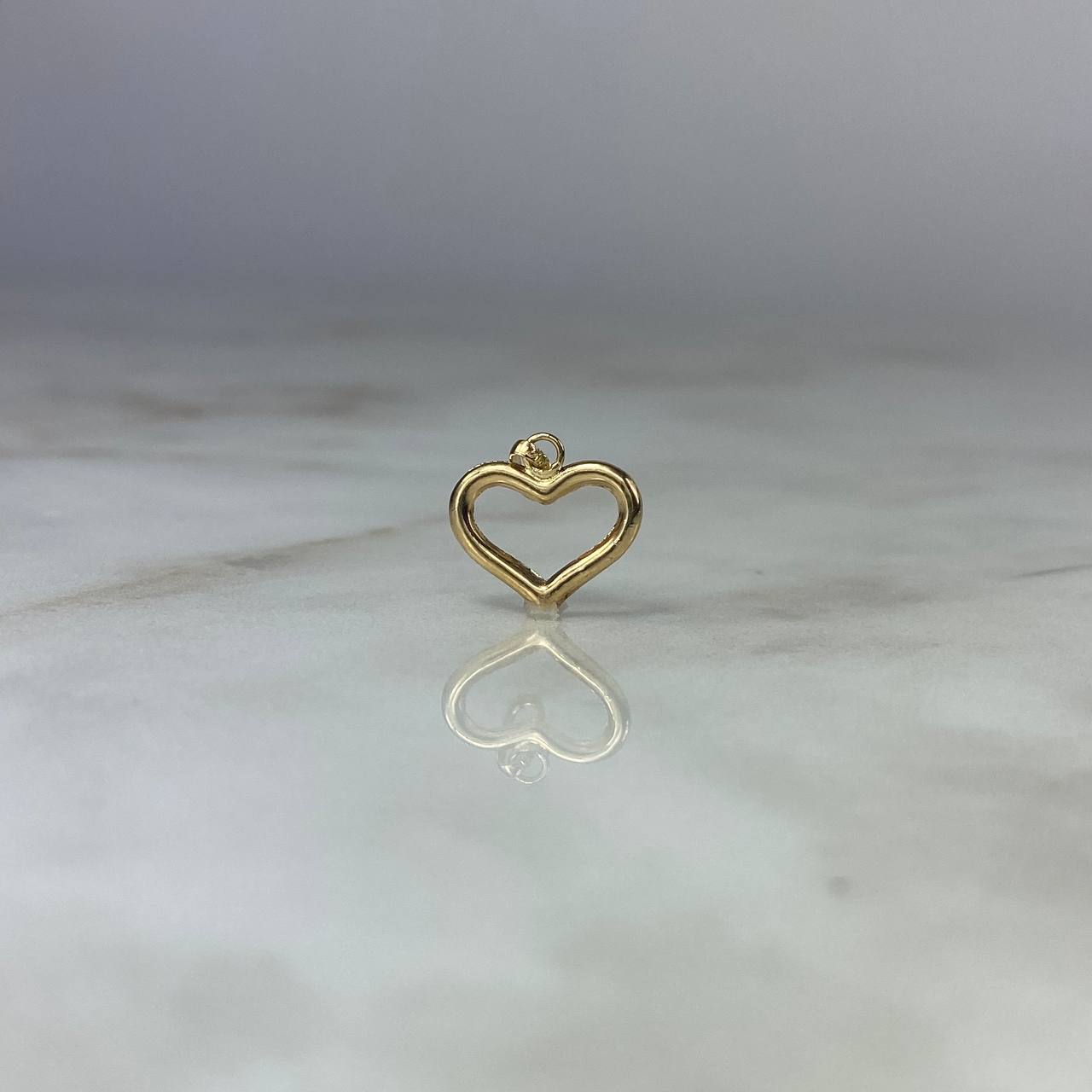 Dije Silueta Corazon 0.55gr / 1.8cm Troquelado Oro Amarillo