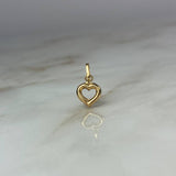 Dije Silueta Corazon 0.4gr / 1.5cm Troquelado Oro Amarillo