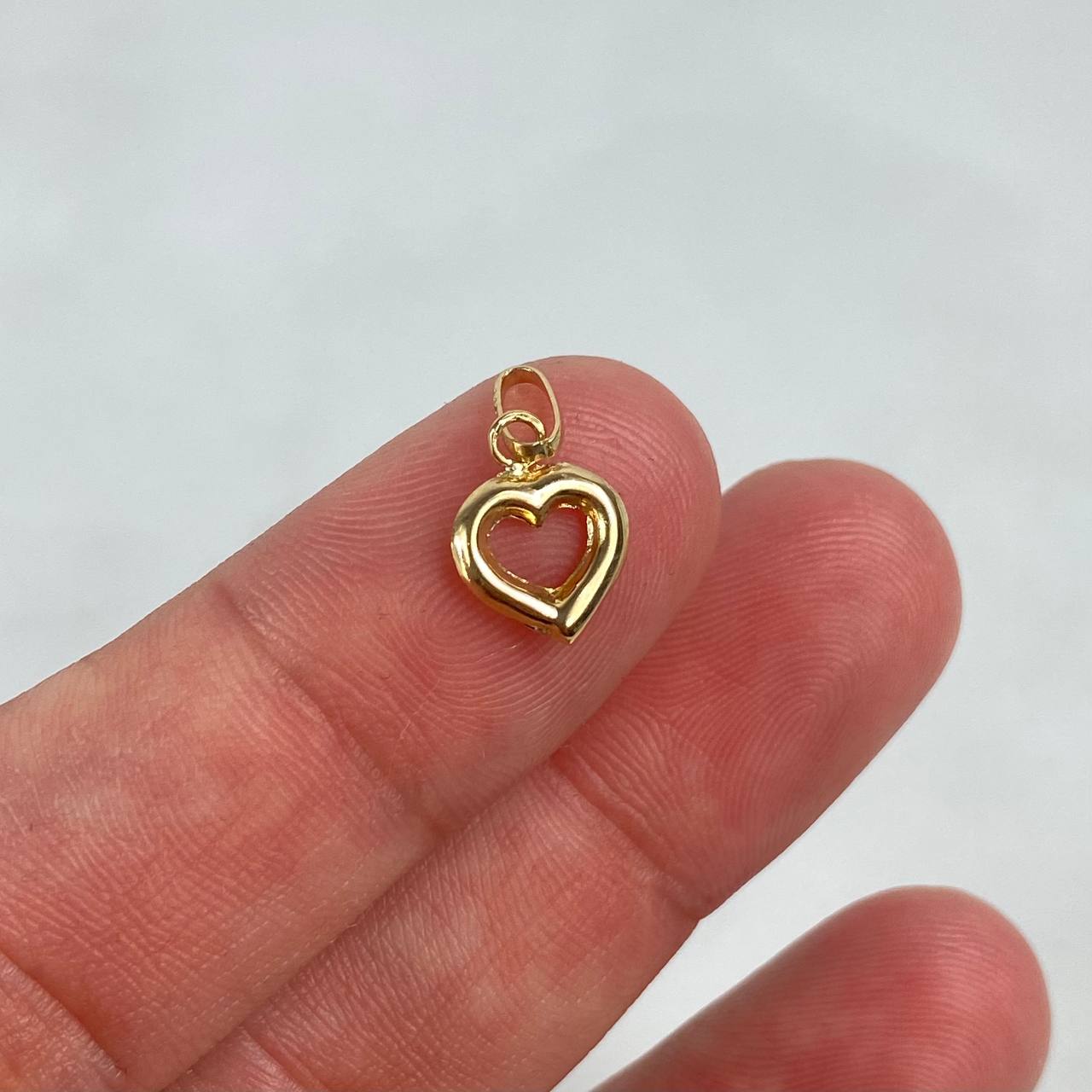 Dije Silueta Corazon 0.4gr / 1.5cm Troquelado Oro Amarillo