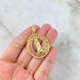 Dije Virgen Guadalupe Tribal 7.3gr / 4.3cm / Circones Blancos Oro Amarillo