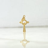 Dije Cruz Cristo Circulo 1.1gr / 2.5cm / Circones Blancos Oro Amarillo