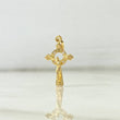 Dije Cruz Cristo Circulo 1.1gr / 2.5cm / Circones Blancos Oro Amarillo