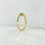 Anillo Ojo Infinito 1.85gr / T6 1/4 / Esmeraldas 44pts - Diamantes Blancos 30pts Oro Amarillo (Joya) ©