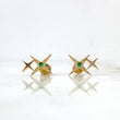 Topos Dupla de Estrellas 2.6gr / 1.6cm / Esmeraldas 6pts - Diamantes 10pts Oro Amarillo (Joya) ©