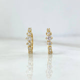 Candongas Trio 1.7gr / 1.3cm / Diamantes Blancos 26pts Oro Amarillo (Joya) *