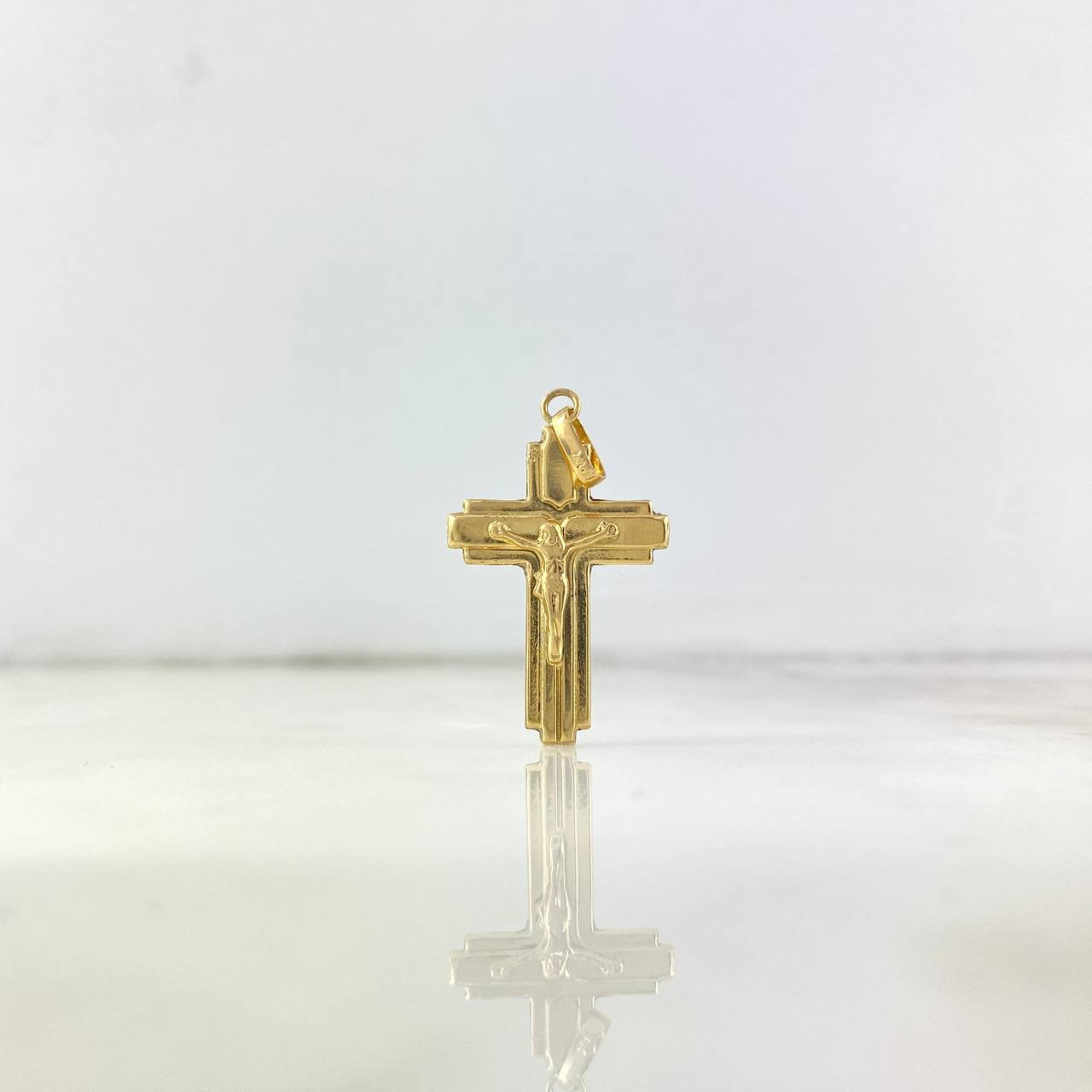 Dije Cruz Cristo 2gr / 4cm / En Relieve Oro Amarillo