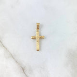 Dije Cruz Cristo 0.7gr / 2.9cm / Troquelada Mate Oro Amarillo