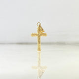 Dije Cruz Cristo 0.7gr / 2.9cm / Troquelada Mate Oro Amarillo