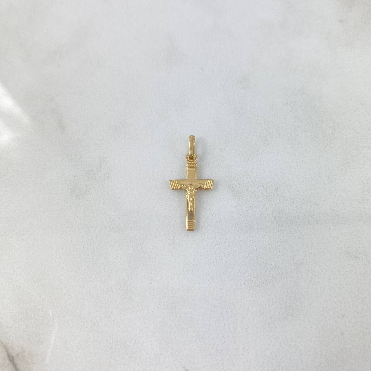 Dije Cruz 0.4gr / 2.3cm / Lineas Oro Amarillo