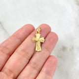 Dije Cruz Cristo 1.2gr / 2.6cm / Diamantada Oro Amarillo