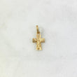 Dije Cruz Cristo 0.6gr / 1.8cm / Diamantada Oro Amarillo