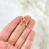 Dije Estrella de David 2gr / 2.5cm / Circones Blancos Oro Amarillo