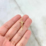 Dije Cruz Cristo 1gr / 3.1cm / Circon Blanco Oro Amarillo