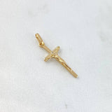 Dije Cruz Cristo 0.7gr / 2.5cm / Circon Blanco Oro Amarillo ©