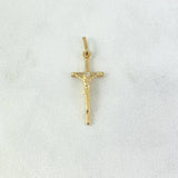 Dije Cruz Cristo 0.8gr / 2.6cm / Circon Blanco Oro Amarillo