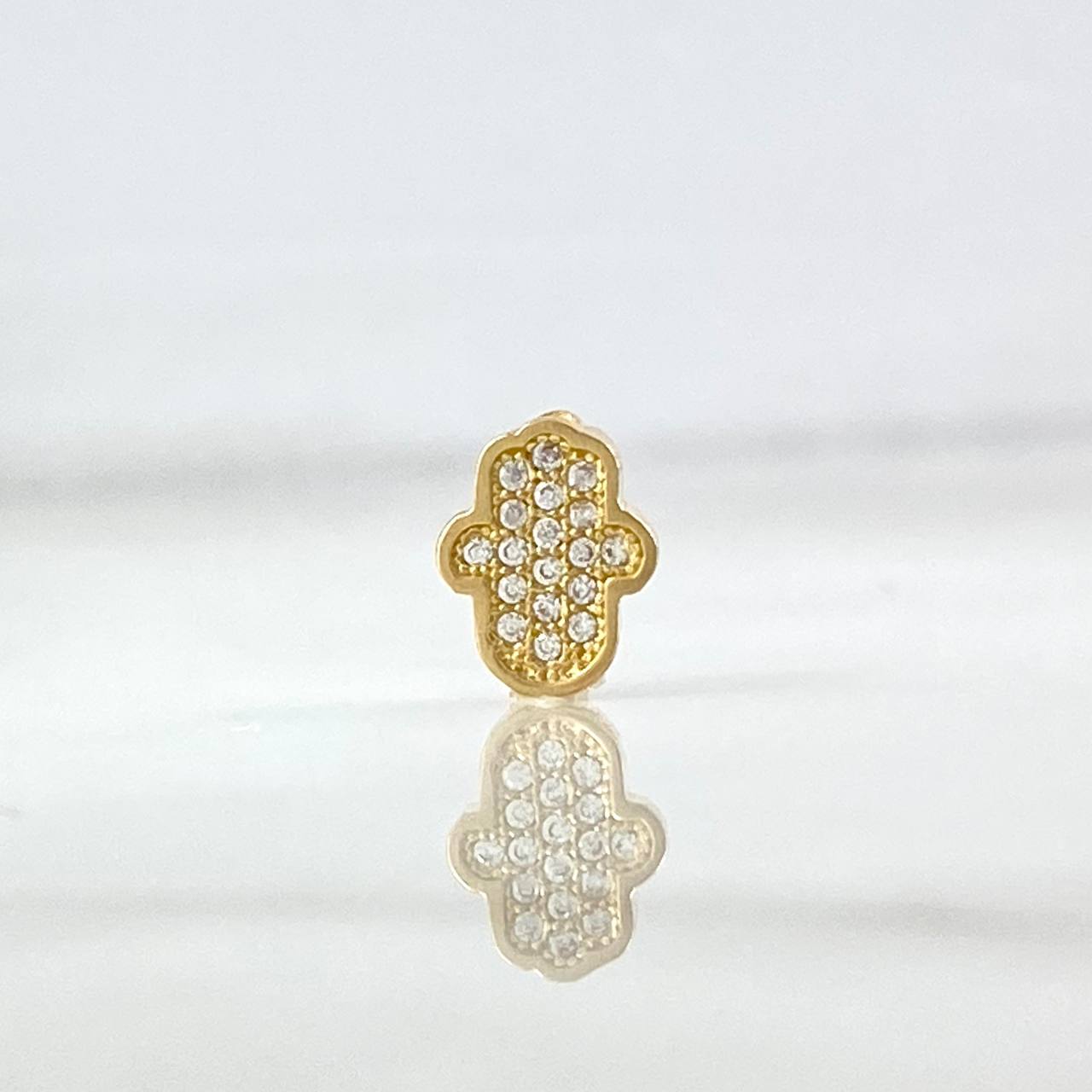 Herraje Mano Hamsa 1.05gr / 1cm / Circones Blancos Oro Amarillo