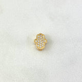 Herraje Mano Hamsa 1gr / 1cm / Circones Blancos Oro Amarillo