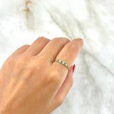 Anillo Churumbela 2.2gr / T6 1/2 / Esmeraldas 15pts - Diamantes Blancos 13pts Oro Amarillo (Joya) *