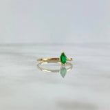 Anillo Solitario Destello 1gr / T5 1/2 / Circon Verde Oro Amarillo