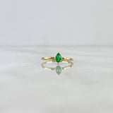 Anillo Solitario Destello 1gr / T5 1/2 / Circon Verde Oro Amarillo