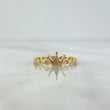 Anillo Corona Churumbela Ojos 1.3gr / T5 1/4 / Circones Blancos Oro Amarillo