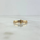 Anillo Churumbela Cruz 2.15gr / T5 3/4 / Circones Blancos Oro Amarillo