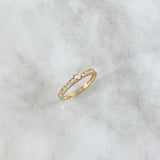 Anillo Solitario Churumbela Carril 1.9gr / T6 3/4 / Circones Blancos Blanco Oro Amarillo