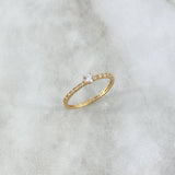 Anillo Solitario Churumbela Morse 1.35gr / T8 1/4 / Circones Blancos Blanco Oro Amarillo