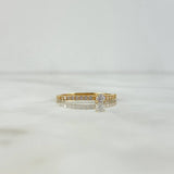 Anillo Solitario Churumbela 1.55gr / T6 / Circones Blancos Blanco Oro Amarillo