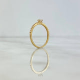 Anillo Solitario Churumbela 1.55gr / T6 / Circones Blancos Blanco Oro Amarillo