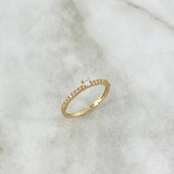 Anillo Solitario Churumbela 1.55gr / T6 / Circones Blancos Blanco Oro Amarillo