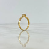 Anillo Solitario Rectangular 1.95gr / T7 / Circones Blancos Blanco Oro Amarillo