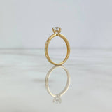 Anillo Solitario Churumbela 1.3gr / T5 1/4 / Circulo Circon Blanco Oro Amarillo