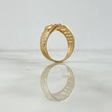 Anillo Sello Cruz 6.85gr / T9 1/4 / Circones Blancos Oro Amarillo